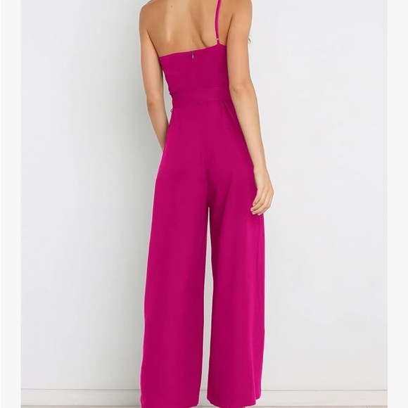 Chic Magenta One-Shoulder Jumpsuit - Picture 2 of 10